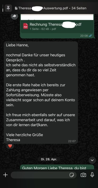 Kundenrückmeldung per WhatsApp