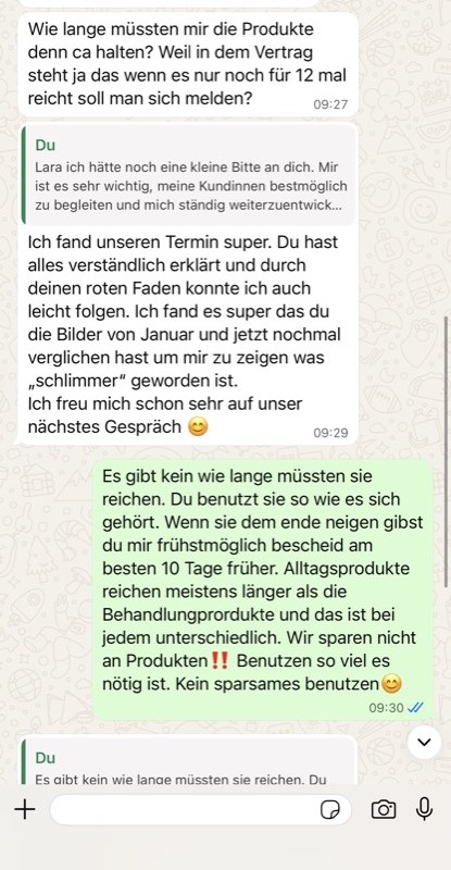 Kundenrückmeldung per WhatsApp